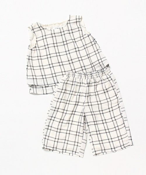 【キッズ】シフォンノースリーブワイドパンツセットアップ