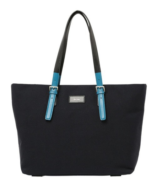 COLORED TIP CANVAS TOTE BAG